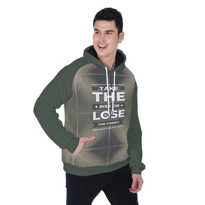 Take the Risk Men's Heavy Fleece Raglan Hoodie