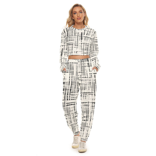 Pattern Women's Crop Sweatshirt Suit