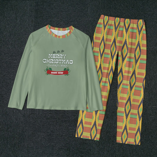 Kente Raglan Sleeve Pajamas With Wide Ankles