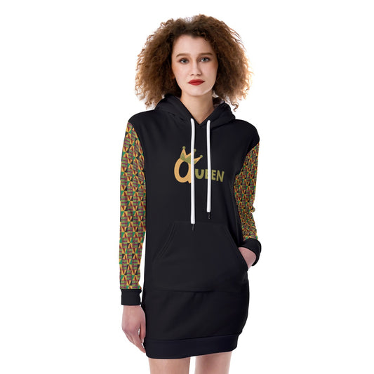 Kente Queen Heavy Fleece Long Hoodie