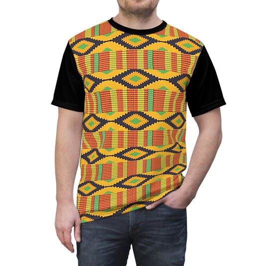 Men's Kente Print Tee (Black )