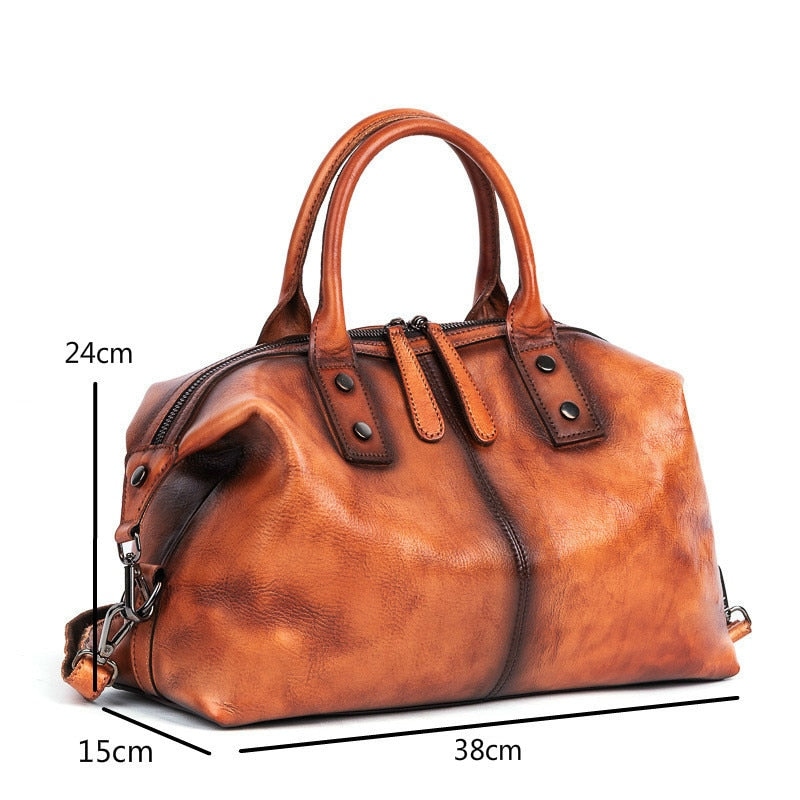 Hand Painted Luxury Genuine Cowhide Leather hand Bag