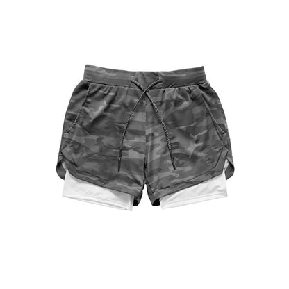 Camo Double-deck Quick Dry Running Shorts