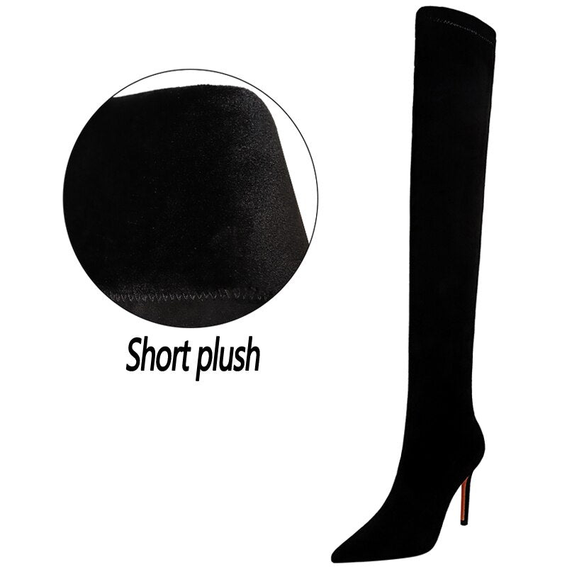 Thin High Heel Suede Sexy Over-the-Knee Boots