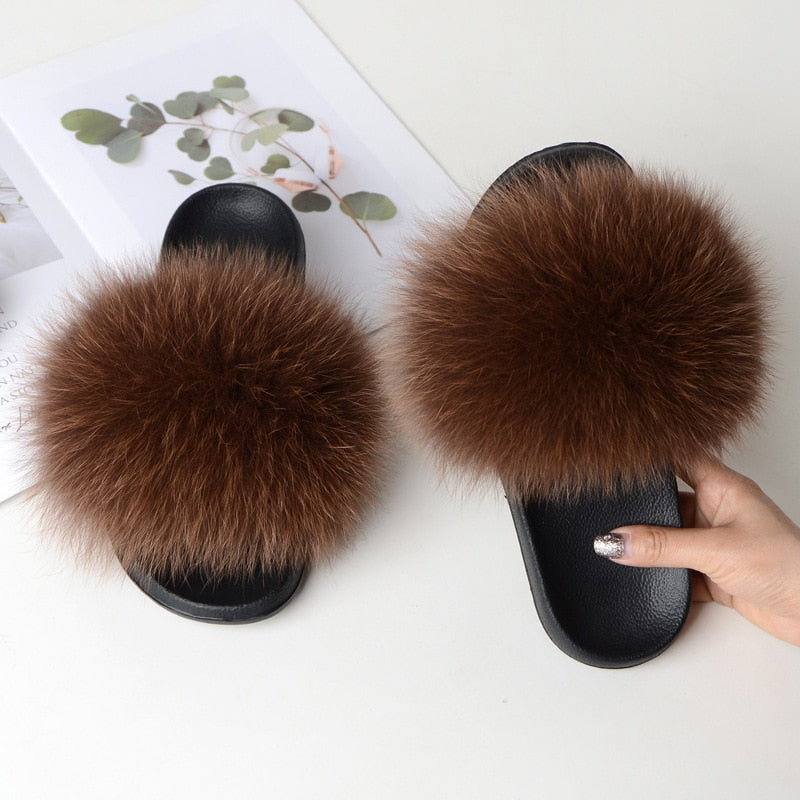 Furry Fur Flat Slippers