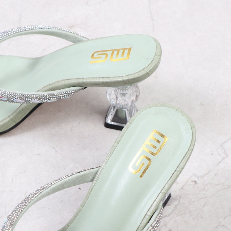 Flip Flops Crystal Slide 8cm Slipper