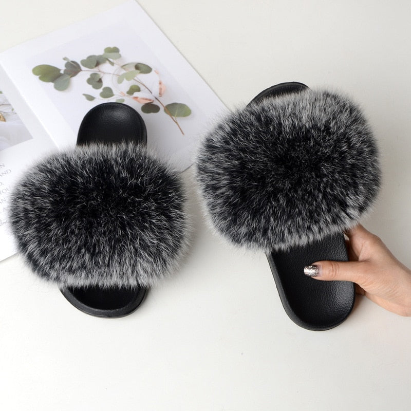 Furry Fur Flat Slippers