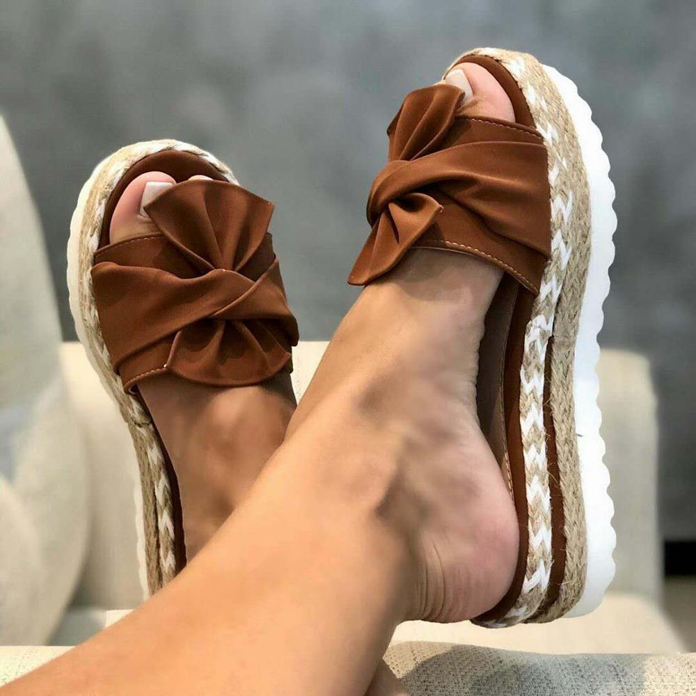 Slippers Women Sandals Platform Sandals Shoes Women Bow 2022 Summer Sandals Slipper Indoor Outdoor Flip-flops Beach Shoes Female