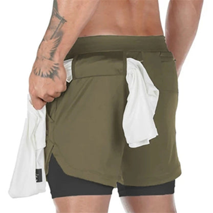 Camo Double-deck Quick Dry Running Shorts