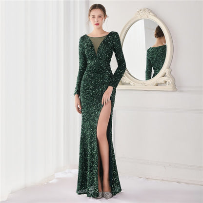 Elegant Mermaid Deep V Neck Evening Dress