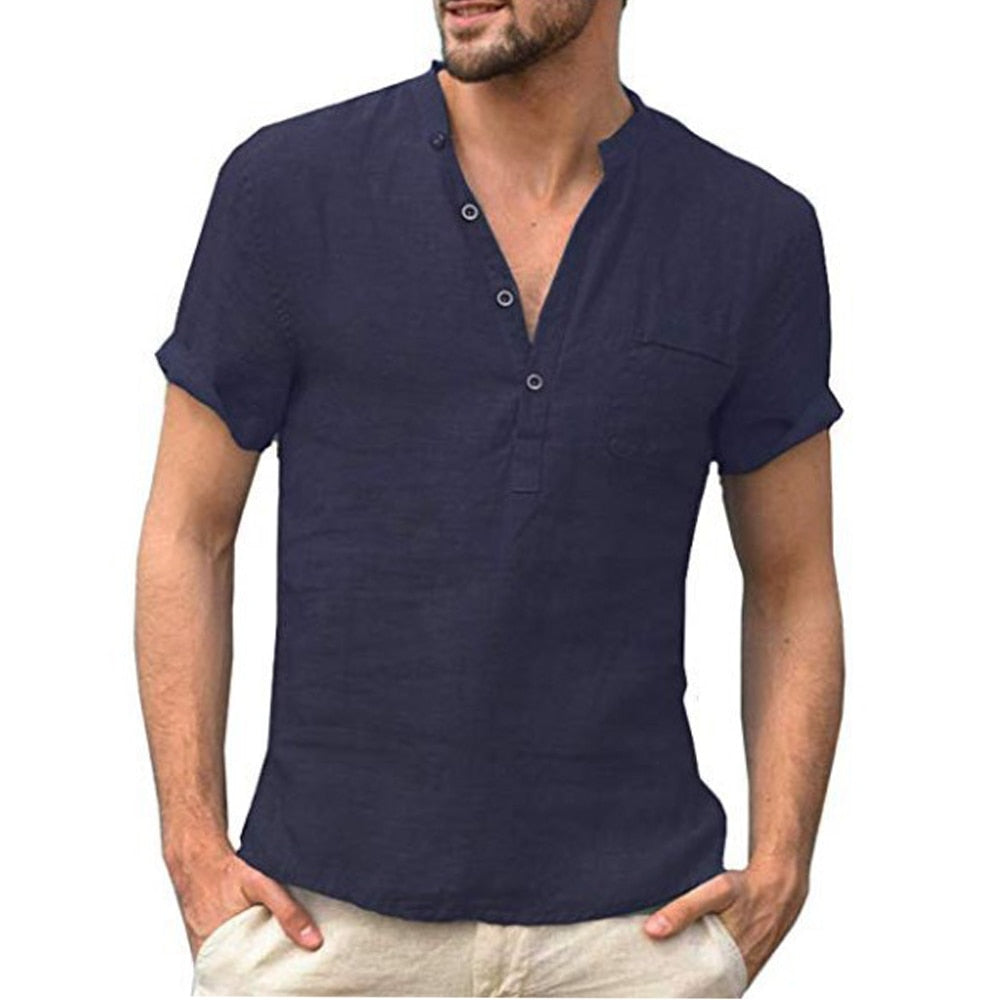 Summer New Men Short-Sleeved T-shirt Cotton