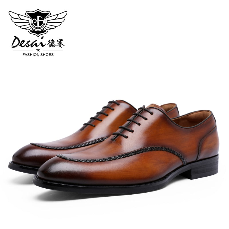 Genuine Elegant Leather British Toe Carved Business Shoes For Men