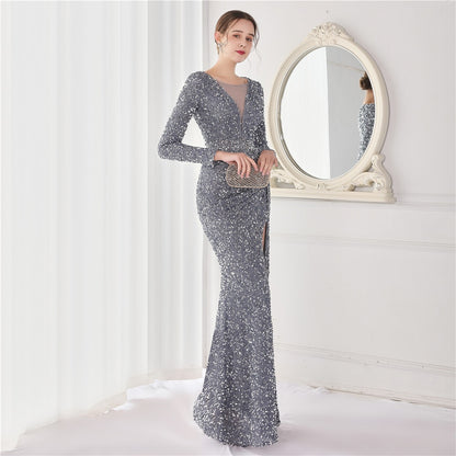 Elegant Mermaid Deep V Neck Evening Dress