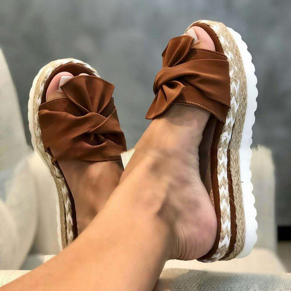 Slippers Women Sandals Platform Sandals Shoes Women Bow 2022 Summer Sandals Slipper Indoor Outdoor Flip-flops Beach Shoes Female