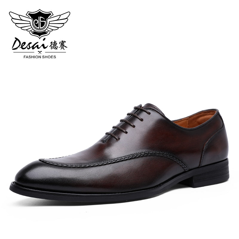 Genuine Elegant Leather British Toe Carved Business Shoes For Men