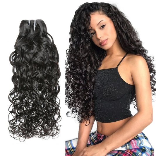 Indian Virgin Hair Water Wave 100% Unprocessed Human Hair Bundles Bleachable