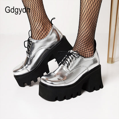 New Fashion Silver Platform Shoes