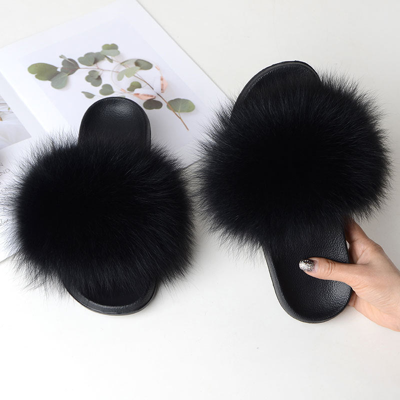 Furry Fur Flat Slippers