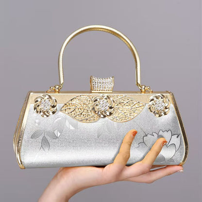 Luxury Diamonds Metal Small Day Clutch Party Purse