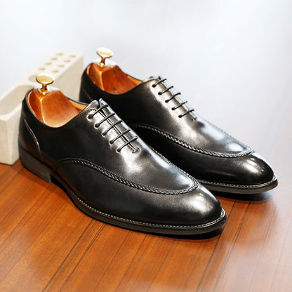 Genuine Elegant Leather British Toe Carved Business Shoes For Men