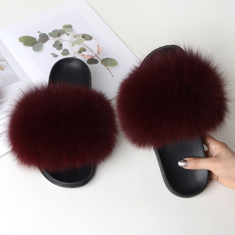 Furry Fur Flat Slippers