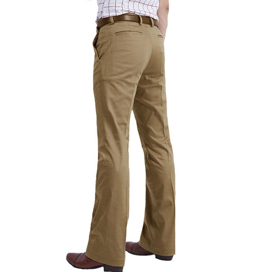 Men Flared Boot Cut Trousers Business Casual Comfortable Pants