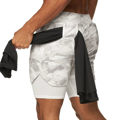 Camo Double-deck Quick Dry Running Shorts