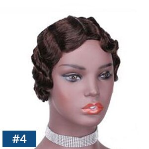 Finger Wave Full Machine Human Hair Wig