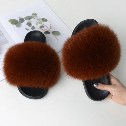 Furry Fur Flat Slippers