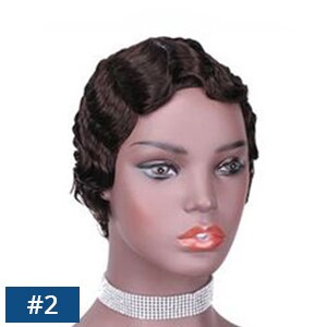 Finger Wave Full Machine Human Hair Wig