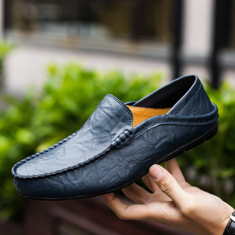 Italian Mens Casual Luxury Breathable Slip on Moccasins