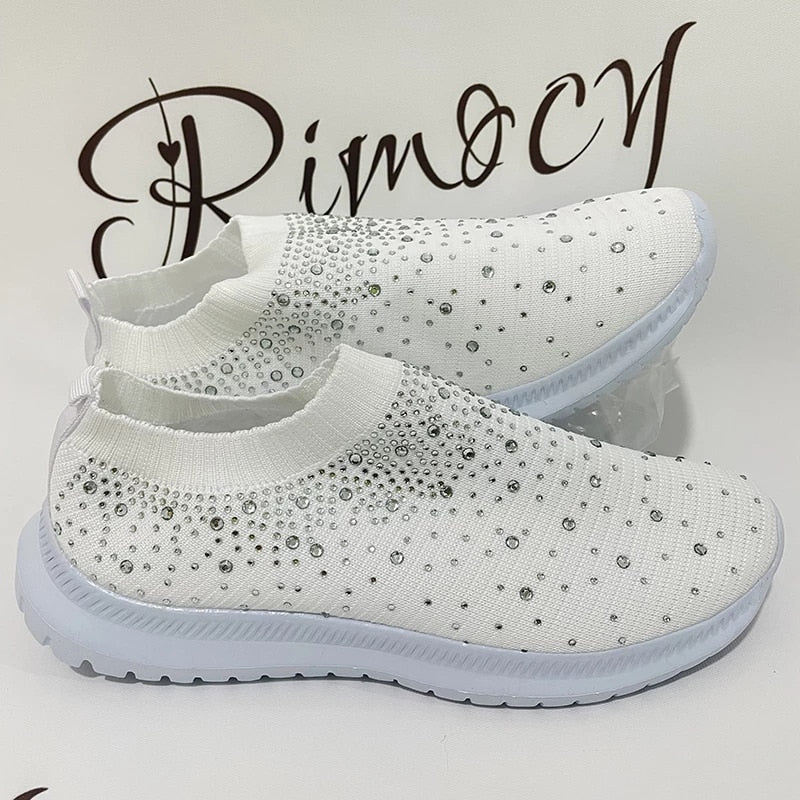 Rimocy Crystal Breathable Mesh Sneaker Shoes (Plus Size 43)