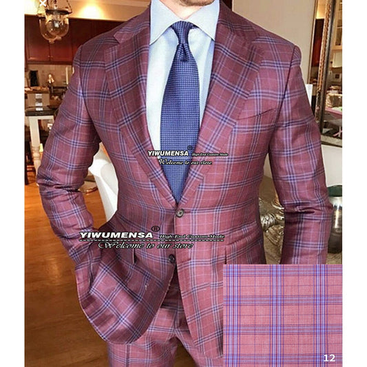 Slim Fit Plaid Tailor-Made 2-piece Suit (Jacket and Pants)