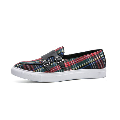 Plaid Color Classic Moccasin Loafers Men