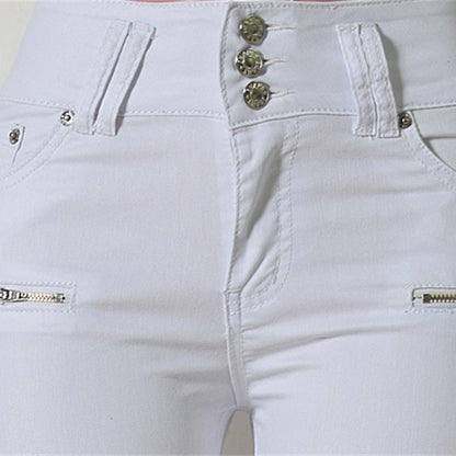 High Waist White Skinny Jeans