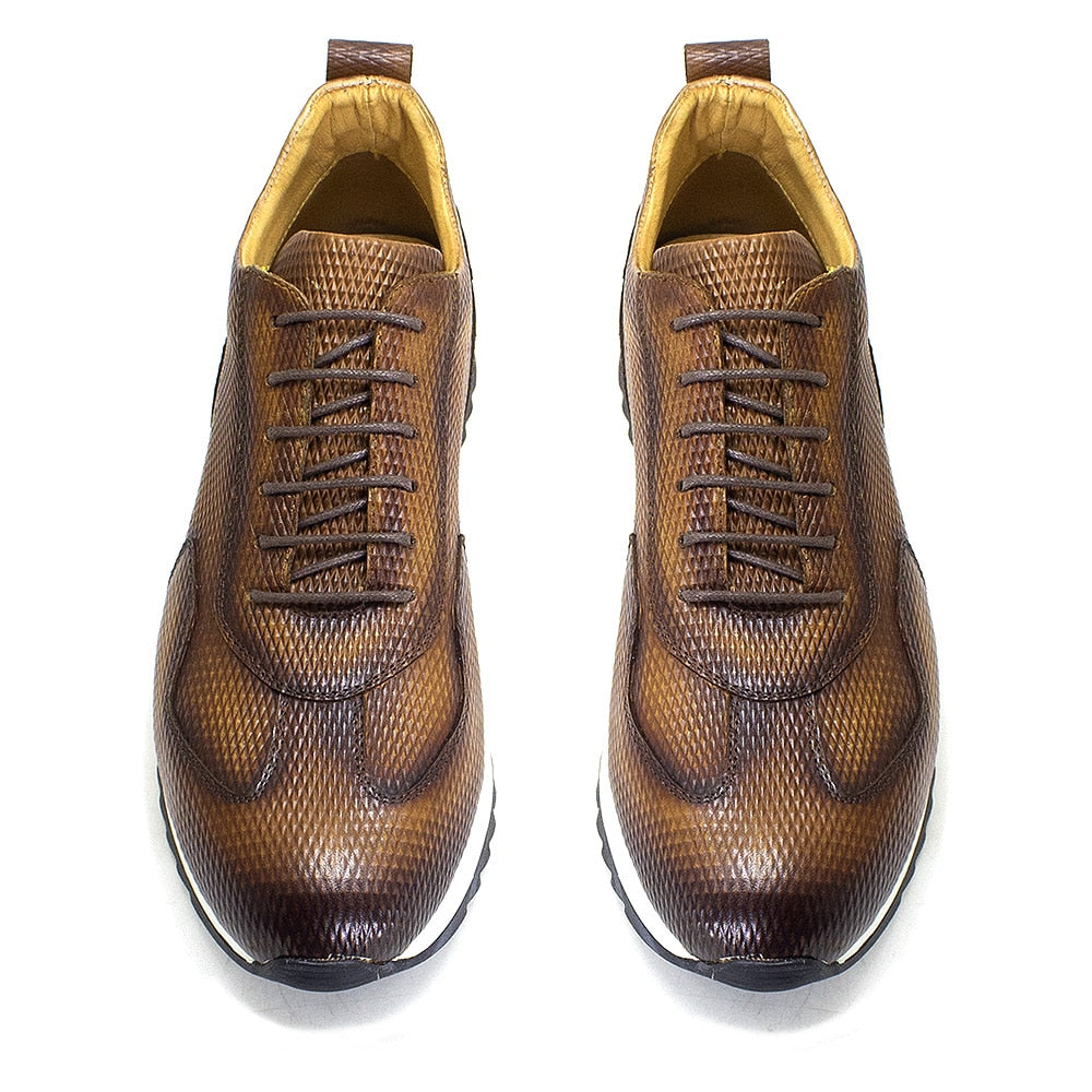 Genuine Leather Lace-Up Comfortable  Casual Oxford Fashion Breathable Sneakers