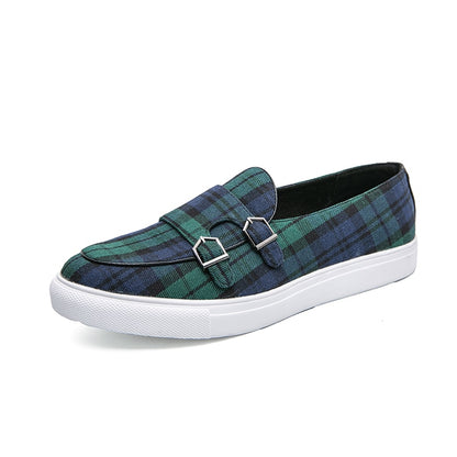 Plaid Color Classic Moccasin Loafers Men