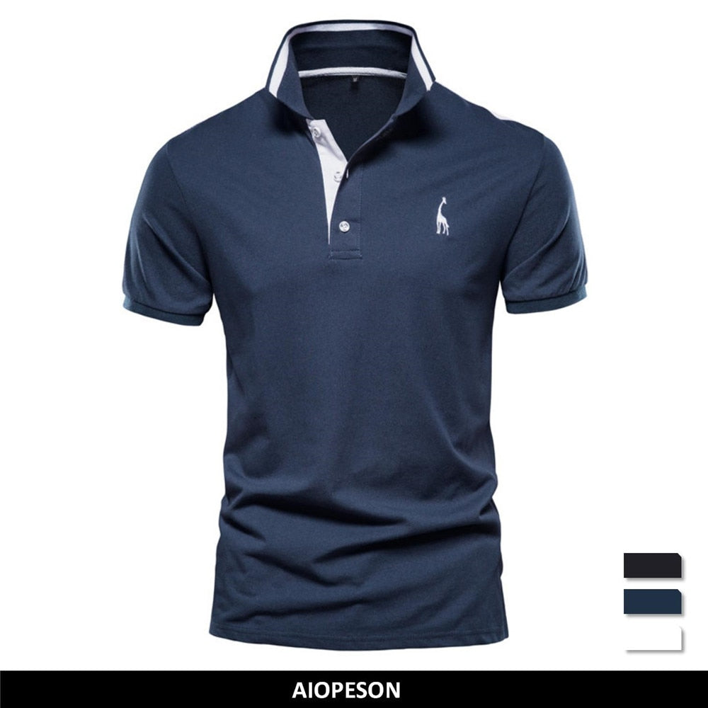 High Quality Men Business Casual Polo Shirts with Collar Embroidery