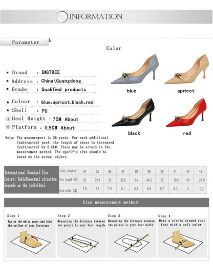 Elegant Metal Button Kitten Heels Stiletto Banquet Shoes