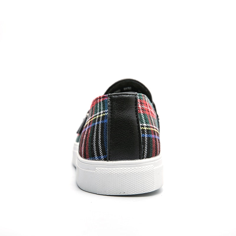 Plaid Color Classic Moccasin Loafers Men