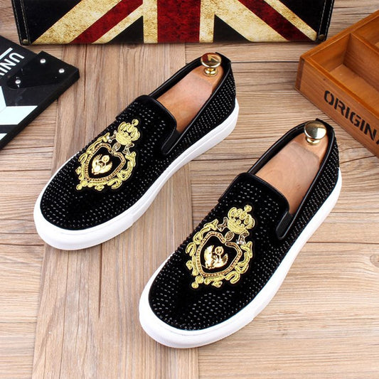 Luxury Embroidery Twinkling Rhinestone Flat Loafers