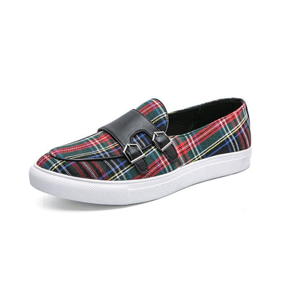 Plaid Color Classic Moccasin Loafers Men