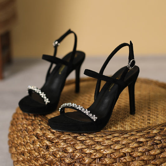 10cm High Heels 2.5cm Platform Stiletto Sandal