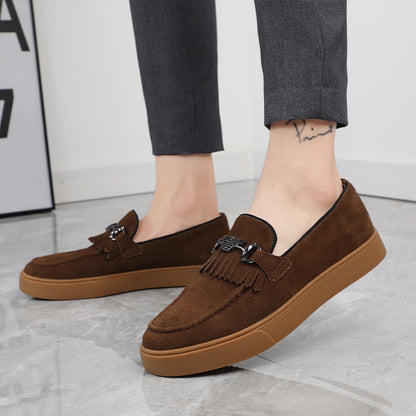 Vulcanize Solid Slip on Loafers for Men