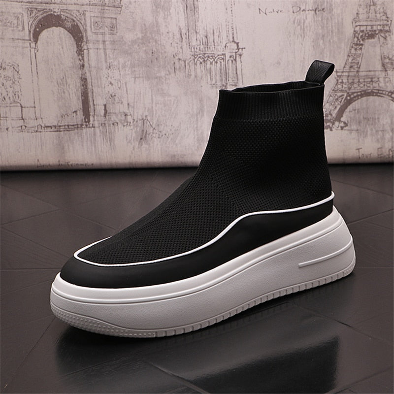 Knitted Sock Hip Hop High Tops Casual Men Sneakers