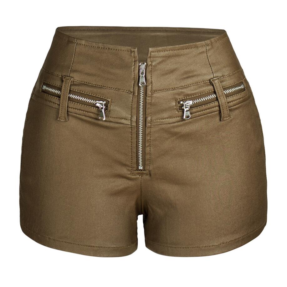 High Waist Pu Leather Shorts