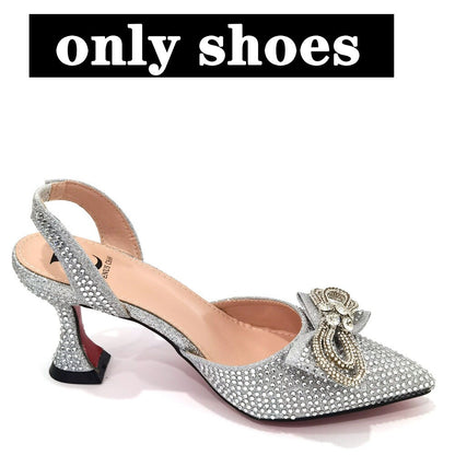 Latest Italian Design Wedding Party Shoes and Bags Set