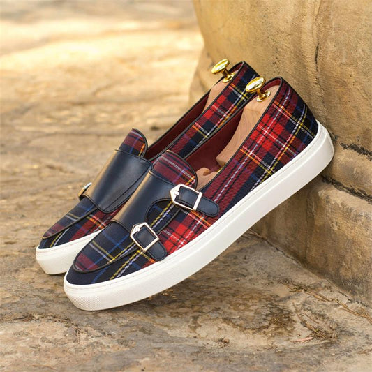 Plaid Color Classic Moccasin Loafers Men