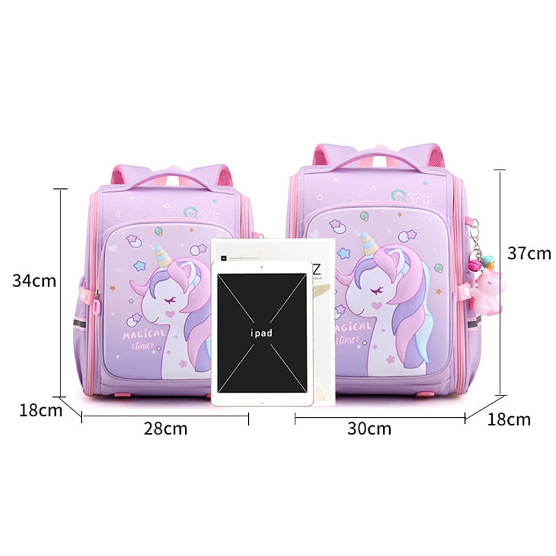 Pink Unicorn Kindergarten Waterproof Backpacks