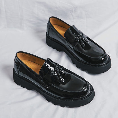 Breathable Slip-On Tassels Casual Black Shoes